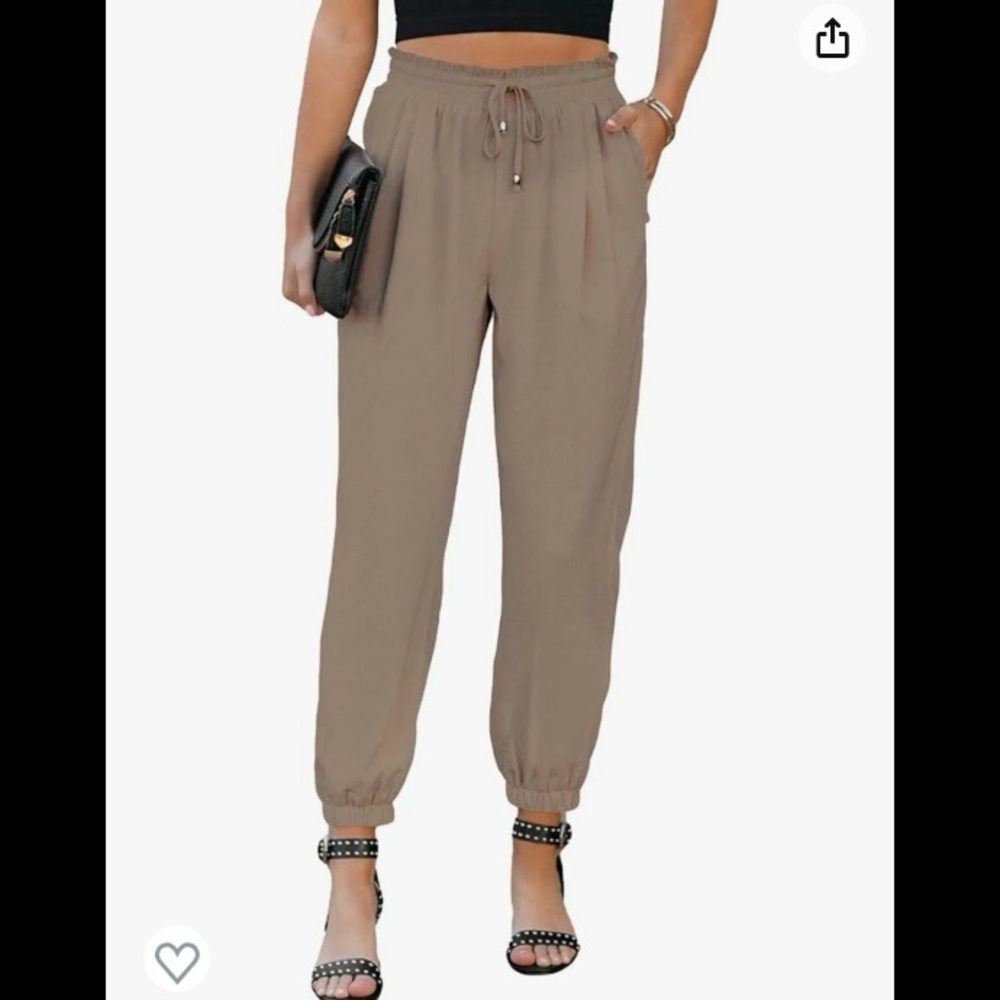 EUC High Waisted Drawstring Trouser Joggers with Pockets